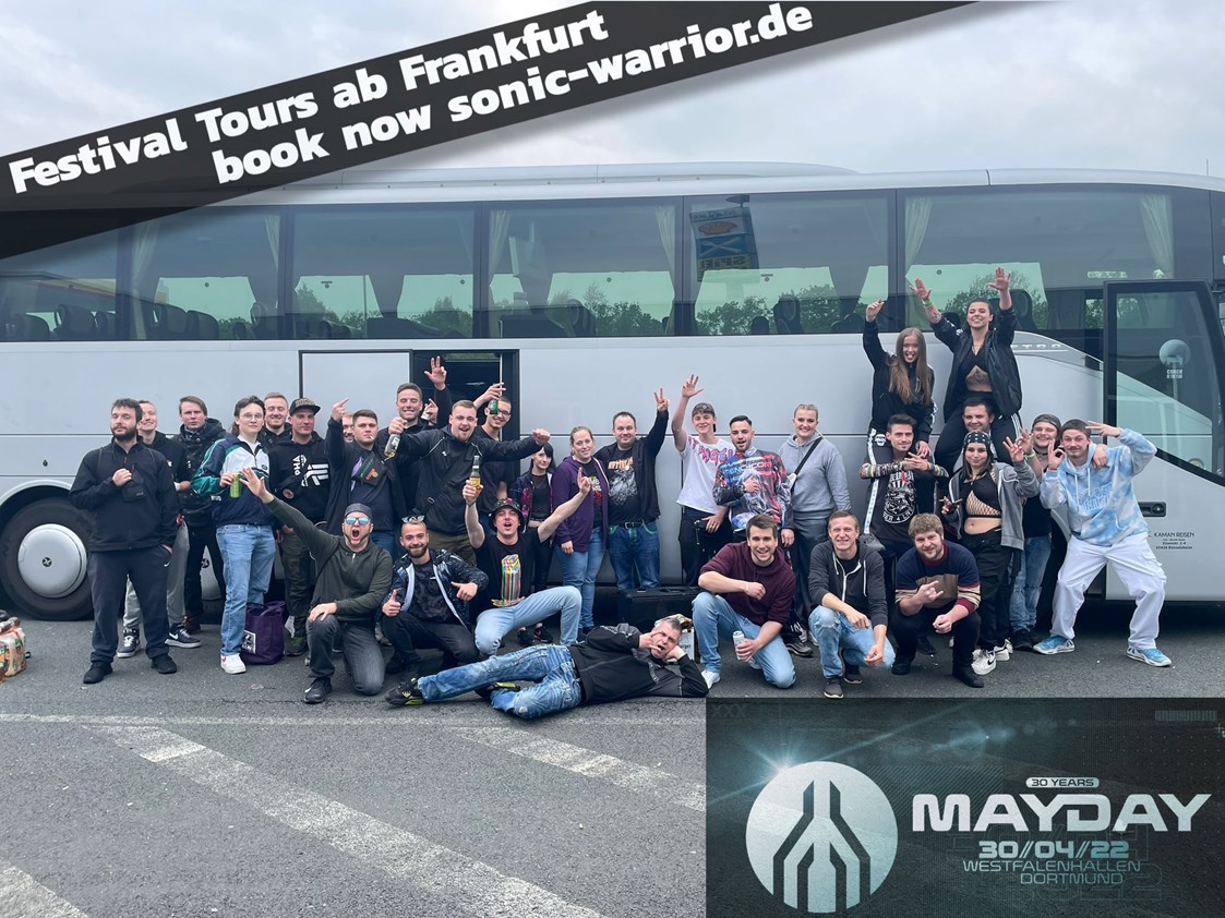 Frankfurt regionale Produkte: Bus Tour zur Mayday ab Frankfurt am Main Hauptbahnhof - Sonic-Warrior